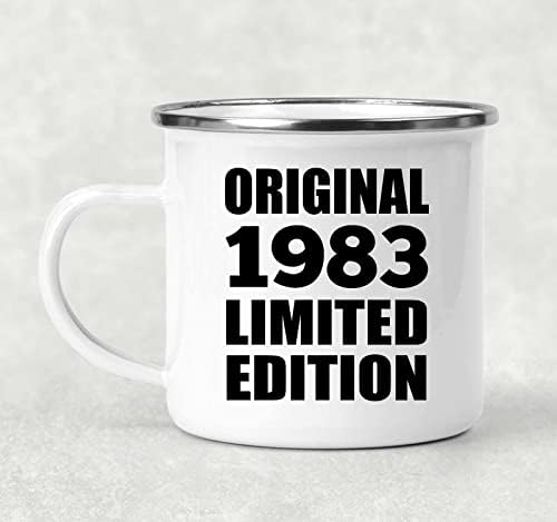 Designsify 40º aniversário Original 1983 Edição limitada, 12 onças Camping caneca de aço inoxidável xícara de chá com alça, presentes