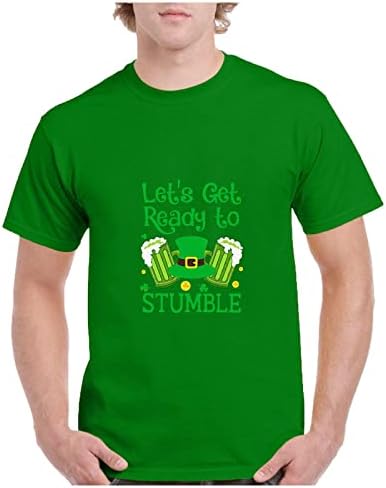 Camisas masculinas St Patrick Patrick Impresso Men de manga curta Camisetas de camisetas de pescoço redondo para homens