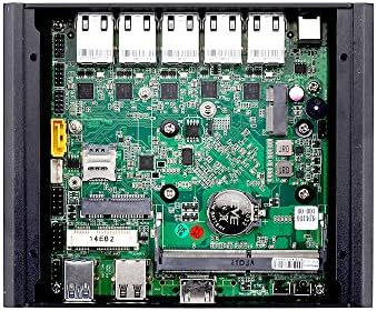 Inuomicro Mini PC sem fãs, Intel Celeron J4105 1,5 GHz, 5 LAN Mini Desktop Computer para construir roteador de firewall de escritório