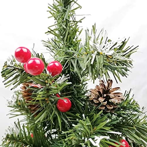Nuobesty 2pcs Mini árvores de Natal artificiais com neve Red Berry Cone Christmas Combattop Centerpipe para férias