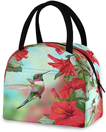 Alaza Spring Bird Hummingbird Bag Tote Tote Isolle Bags Cooler Sacos Reutilizáveis ​​Container Portátil para Mulheres Crianças Meninas Meninas