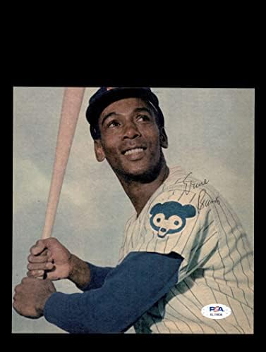 Ernie Banks PSA DNA assinou o vintage 8x8 Cubs de autógrafos fotográficos