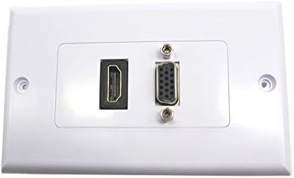 Placas de parede Poyiccot VGA, 1 porta HDMI fêmea + 1 porta VGA 15p AV AV WALL OUTL