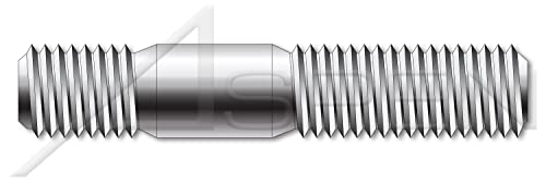 M12-1.75 x 45mm, DIN 939, métrica, pregos, extremidade dupla, extremidade de parafuso 1,25 x diâmetro, a2 aço inoxidável