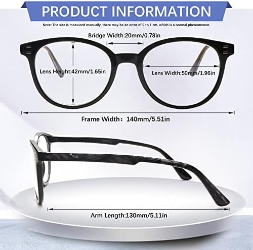 Cojwis lendo óculos de luz azul bloqueio de 5 pacote de mola de mola leitores de moda para homens e mulheres anti -brilho filtro óculos