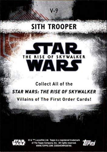 2020 Topps Star Wars The Rise of Skywalker Série 2 Vilões da primeira ordem VF-9 Sith Trooper Trading Card