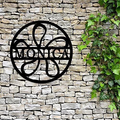 Monica Metal Signs Nome personalizado Arte da parede de metal personalizada Cenador de parede rústico personalizado para