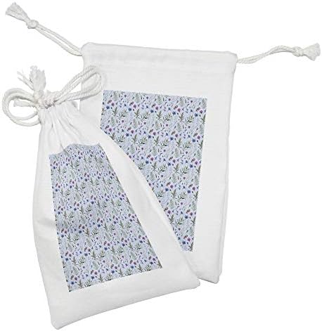 Conjunto de bolsas de tecido de Ambesonne Thistle de 2, com temas da primavera várias espécies de motivos florais em fundo de