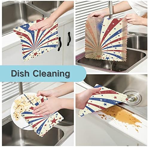 Toalhas de prato Alaza panos de limpeza de cozinha panos de bandeira americana