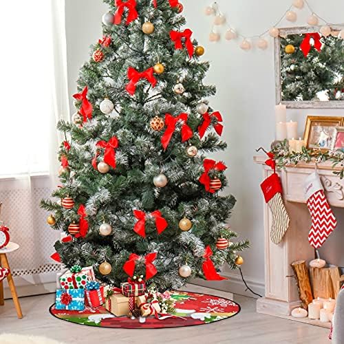 VISESUNNY Feliz Natal Chimney Chimney Treça de Natal Mat de Árvore Imperpercussão Tapete de Natal Protetor Protetor Absorvente Tree Stand Tape