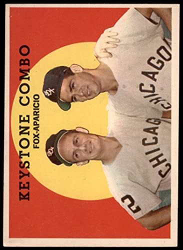 1959 Topps # 408 Keystone Combo Luis Aparicio/Nellie Fox Chicago White Sox Ex White Sox