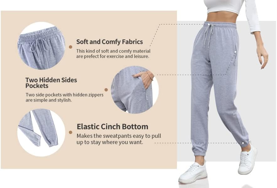 Calça de solteiro de grade feminina com cintura alta calça de pista de corredores de cordão de grama com calças de lounge com bolso escondido
