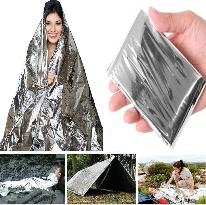 Galaxylense Emergency Mylar Thermal Blanket para sobrevivência Kits de primeiros socorros Exército ao ar livre Viagem Campo de camping bug fora do deserto de trauma All Weather Condition Protection