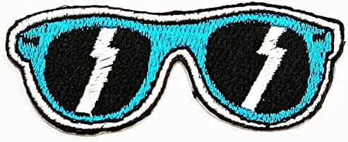 Kleenplus 3pcs. Óculos de sol Cool Black Blue Patch Comics Cartoon Ferro em remendo apliques bordados costurar em patch para