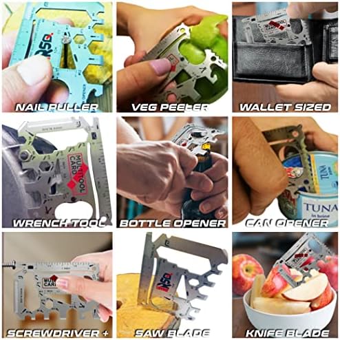 Pacote de carteira multitool de carteira preta [1-tool-in-1-pack] + ferramentas multifuncionais de prata [3 tools-in-1-pack]