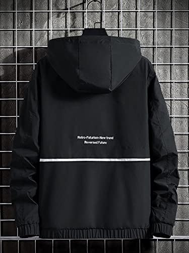 Jaqueta de jaqueta masculina XinBalove para homens Slogan Graphic Zip Up Capuz Capuz Jacket sem tee