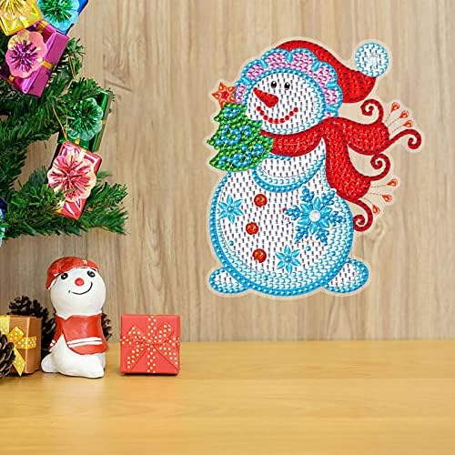 Adesivos de parede diy para crianças pintadas à mão de Natal, boneco de neve em forma de neve 5D diamante nunca desaparecerá e