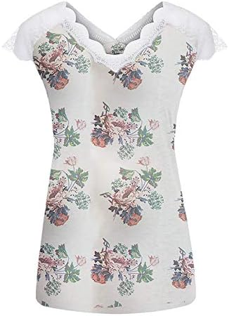 Tampas boho tops para mulheres na moda renda x blusa de pescoço impressão floral tampas de verão casuais blusas solteiras t