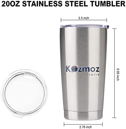 Kozmoz Inspire Stapheet Shortcut Tumbler 20 oz - caneca de escritório, contador, presente de CPA, caneca de café para viagem de