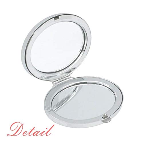 Design de couro preto espelho portátil dobra maquiagem de mão dupla lateral óculos