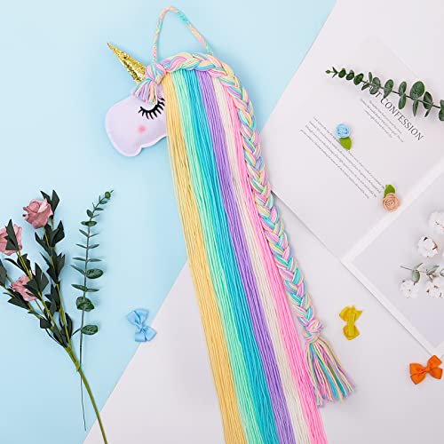 Porto de arco de cabelo de unicórnio Basumee para meninas decoração de parede e cabide de cabelos de bebê Organizador