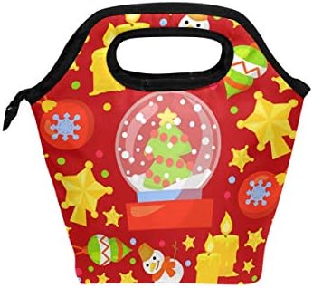 VIPSK Christmas Crystal Ball lanchet Bag Tote Bag à prova d'água bolsa quente mais quente para o escritório de trabalho para piquenique para viagens ao ar livre