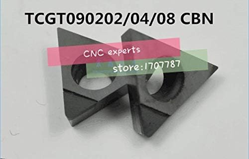 FINCOS 2PCS TCGT090202/TCGT090204/TCGT090208 CBN Inserções, CNC CBN Diamond Insert para inserções de torno para STGCR/STFCR -:
