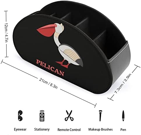 Cartoon Pelican Remote Control Holder de couro Organizador de mesa para material de escritório Controlador remoto