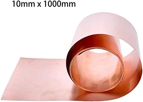 Nianxinn Copper Metal Folha de folha Corte Placa de metal de cobre adequada para solda e fazer 10 mm x 1000mm folhas