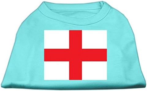 Mirage Pet Products de 8 polegadas St. George's Cross English Flag Screen camisa para animais de estimação, x-small, aqua