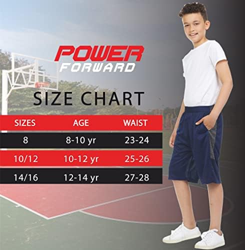 Power Forward 4 Pacote: Garotos para jovens atléticos de desempenho ativo esportivo esportivo basquete de basquete shorts de ginástica