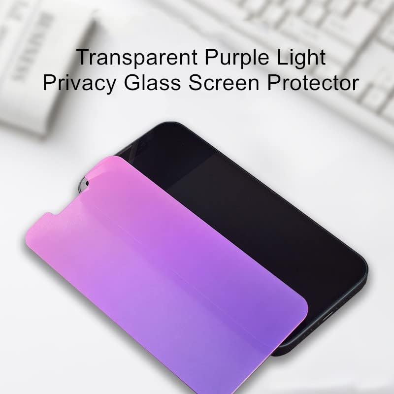 Waass [2 pacote compatível com iPhone 13 Screen Protetor de privacidade Gradiente colorido anti -espião Anti azul Light HD Protector de vidro temperado Temperado Instalação fácil