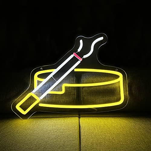 Design LED de led de néon de cinzas e cigarros, sinal de néon pendurado “15.7x11.8” fuma luzes de neon para fumaça