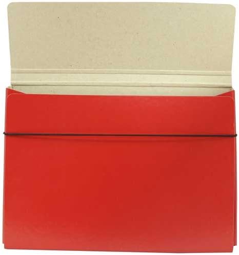 Jam Papel portfólio fino forte estojo de transporte com fechamento de banda elástica - 9 1/4 x 1/2 x 12 1/2 - vermelho - vendido individualmente