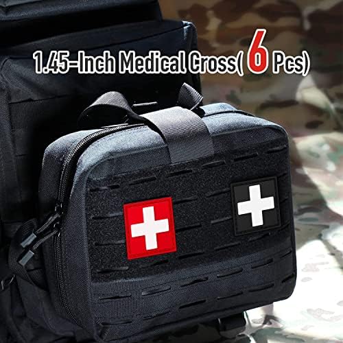 Medical Cross Patch, PowTactical Primeiros Soces Med Patches Velcro Perfeito para Ifak Trauma Bolsa, EMT, EMS,