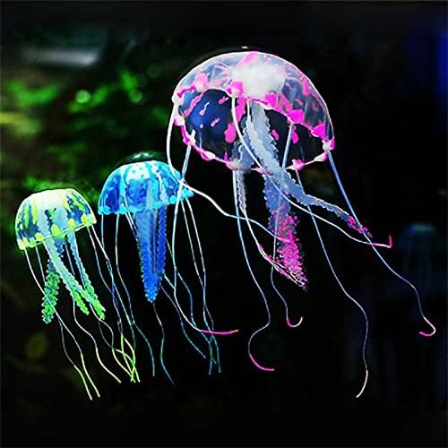 Jellyfish brilhante JSNZMTSBD, simulação de aquário de água -viva artificial Silicone Tank Fluorescente flutuante.