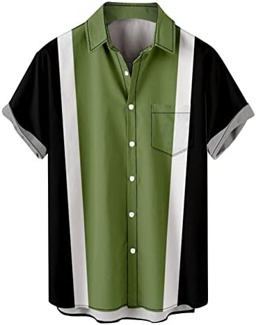 XXBR CHAMISTAS HAWAIIANAS MENAS BOTON PONTEM SMUMENTO DE MANAGEM CURTO DE MANAGEM RETRO COLOR BLOCK PACTHWORK Tops Relaxed Fit Casual Shirt