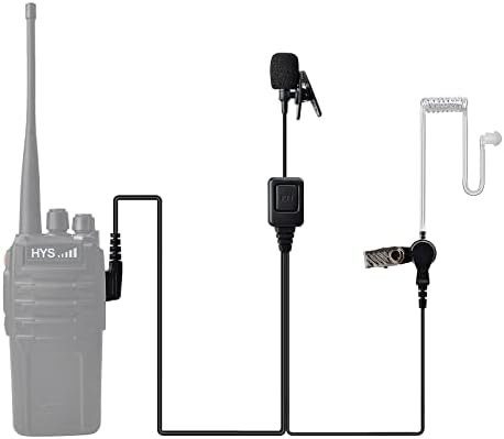 Fone de ouvido Hyshikra walkie-talkie, fone de ouvido do tubo acústico de vigilância com microfone de alto-falante externo