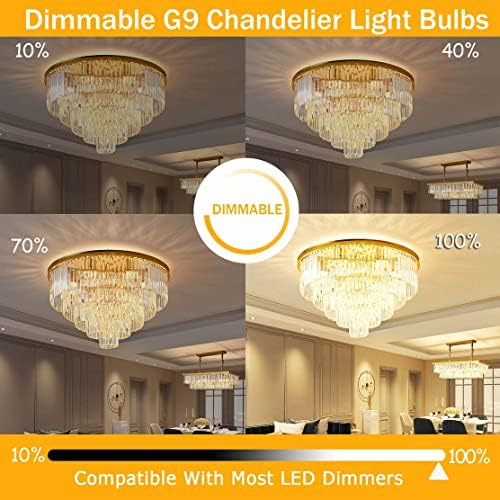 Tupolife G9 Bulbo LED Dimmível Bulbos de lustre de 3,5w, lâmpadas de base de pino BI BIM, brancas quentes 3000k 400lm G9,
