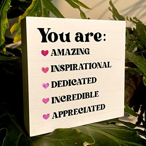 Motivational Artwork Box Wood Sign Signe Rustic Farmhouse Style You Are Amazing Wood Block Plate