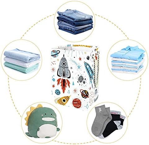 Incomer Rocket Planet Planeta grande cesto de roupa de roupa prejudicial à prova d'água para cesto de roupas para roupas para o organizador de brinquedos, decoração de casa para banheiro do quarto