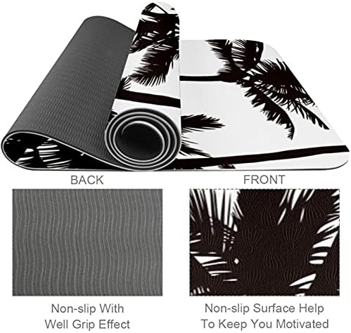 Yoga Mat Black e Branco Coconut Pattern Pattern Eco Friendly On Slip Fitness Exercition tapete para pilates e exercícios de piso