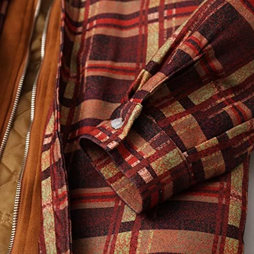 Jaqueta de flanela de flanela de zpervoba com capuz de casaco de camisa de los finais com manga longa de manga longa com capuz