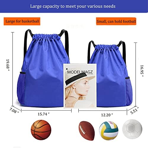Mochila de futebol pesado de saco de bola esportiva grande com saco de malha de malha de ginástica ajustável com alça