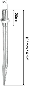 uxcell m8x20mm m8x20mm 105mm cuple clama unhas unhas de aço carbono tons de prata 10pcs