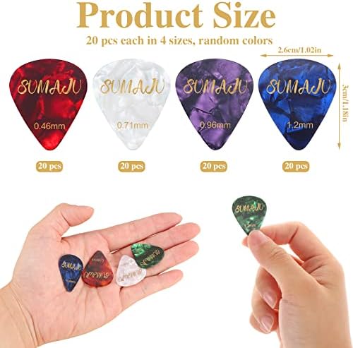 80 PCS Picks de guitarra, 4 diferentes espessuras abstrata arte colorida colorida Cellulóide Pick Plectrums Para guitarras de