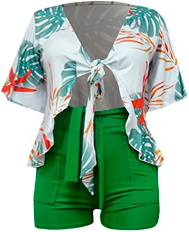 Shorts de duas peças roupas feminina feminina moda casual coloração sólida shorts de verão e camisa top two peças
