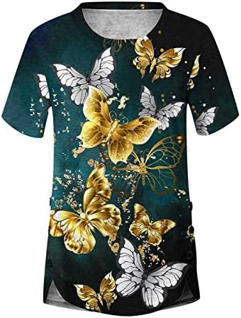 Camisas de spandex para feminino para mulheres outono de etono feminino de manga curta de manga curta impressão tshirts