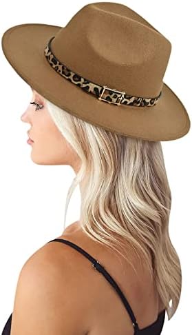 Manhong Buckle Hat Fedora Panamá com chapas de leopardo Banco de beisebol feminino Capinhas de rabo de cavalo chapéus lavandaceiros