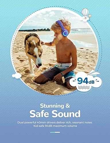Pacote de fones de ouvido infantis do ICLEVER BTH02, fones de ouvido sem fio infantil com microfone, 22h Playtime, Bluetooth 5.0 e som estéreo, bandeira dobrável, ajustável, azul e rosa